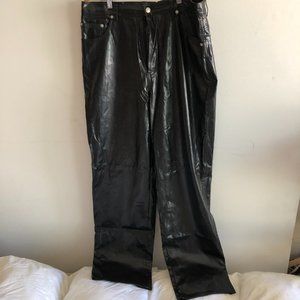 Night Out But Over Skinny?  YMLA Black Pleather Pants - Size 38 Mens